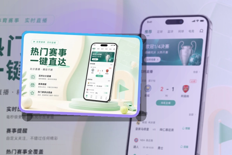 下载指引 · 移动赛事服务 · 常用入口不再分散界面展示